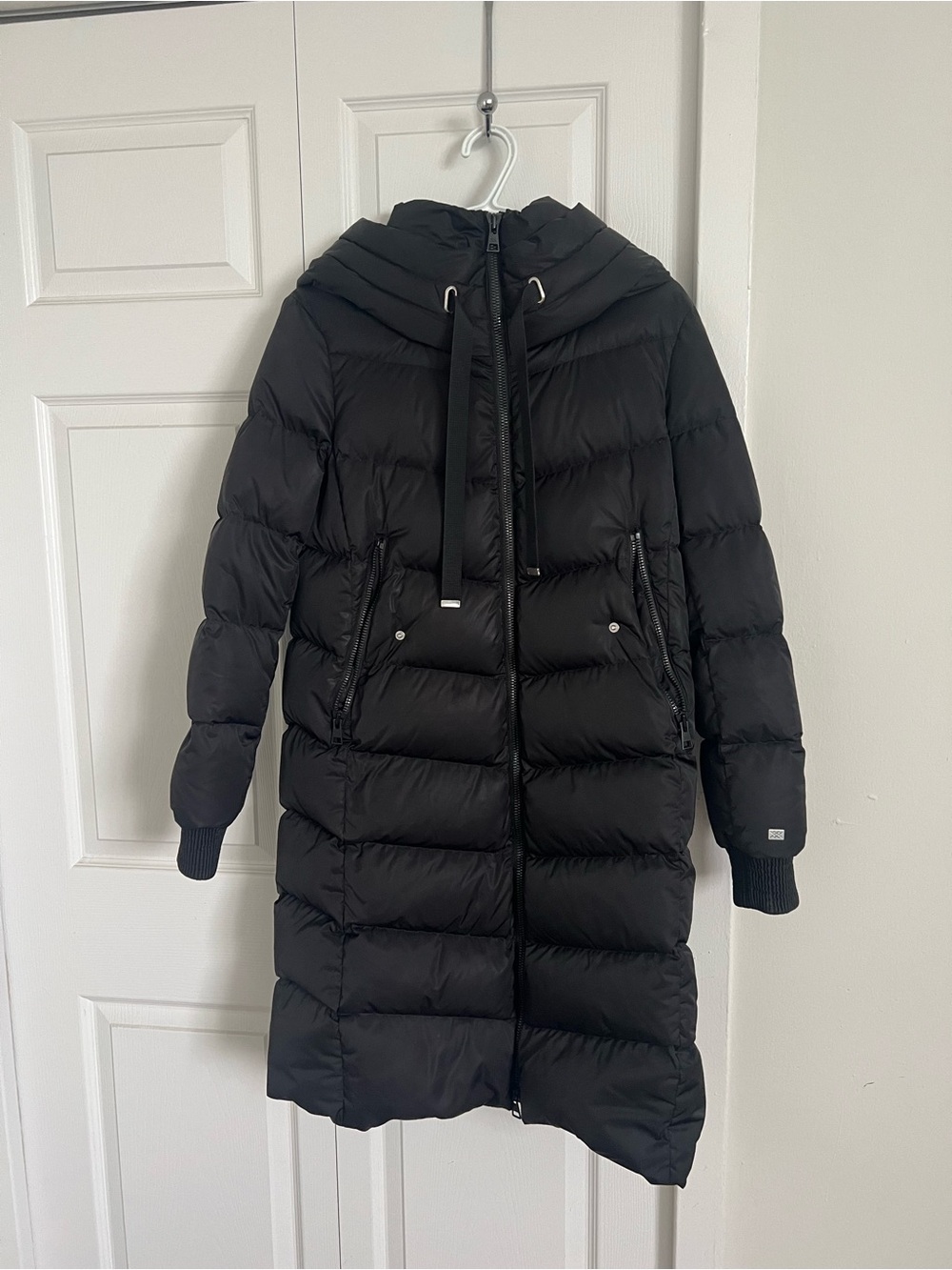 Soia & Kyo Black Long Puffer Coat with Hood